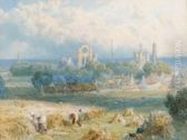 Edinburgh From The Forth Oil Painting by Myles Birket Foster