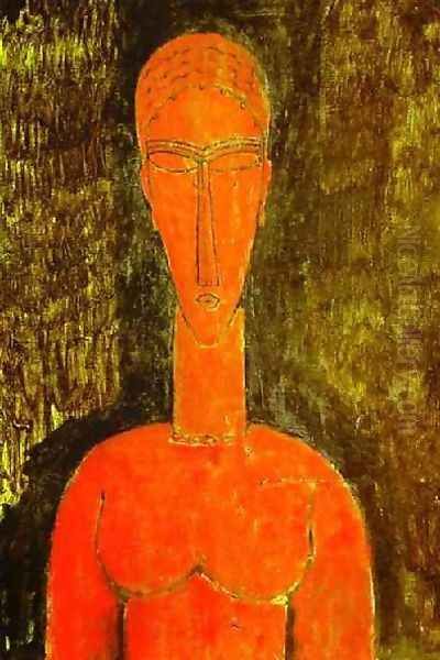 The Red Bust Oil Painting by Amedeo Modigliani