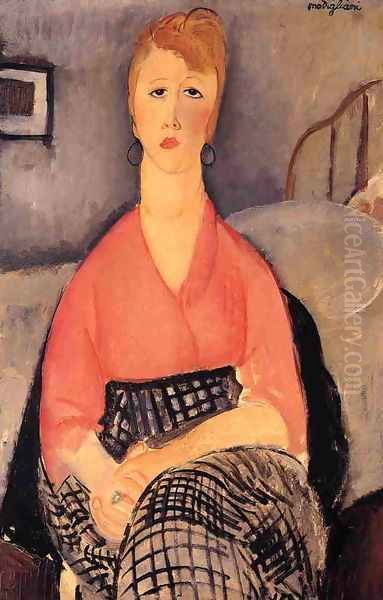 Pink Blouse Oil Painting by Amedeo Modigliani