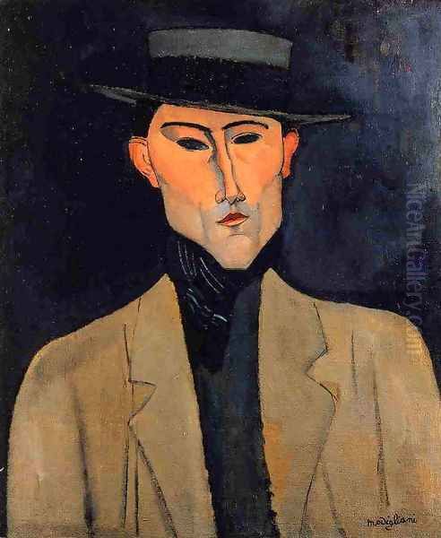 Portrait of a Man with Hat (aka Jose Pacheco) Oil Painting by Amedeo Modigliani