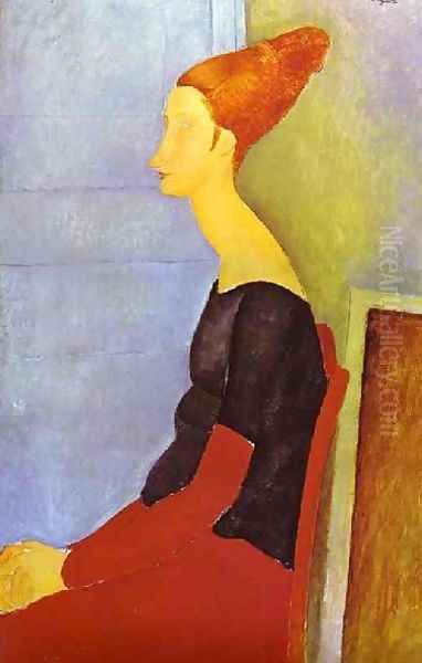 Portrait Of Jeanne Hebuterne In Profile Oil Painting by Amedeo Modigliani