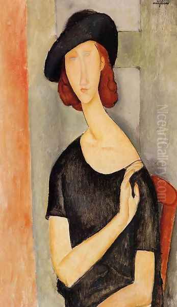 Jeanne Hebuterne in a Hat Oil Painting by Amedeo Modigliani