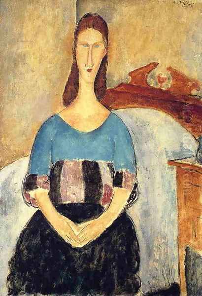 Jeanne Hebuterne III Oil Painting by Amedeo Modigliani