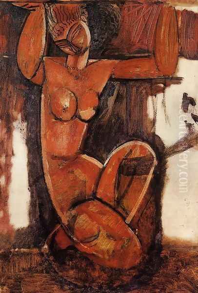 Caryatid I 2 Oil Painting by Amedeo Modigliani