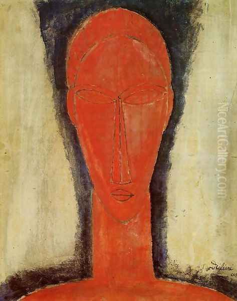 Study of a Head Oil Painting by Amedeo Modigliani