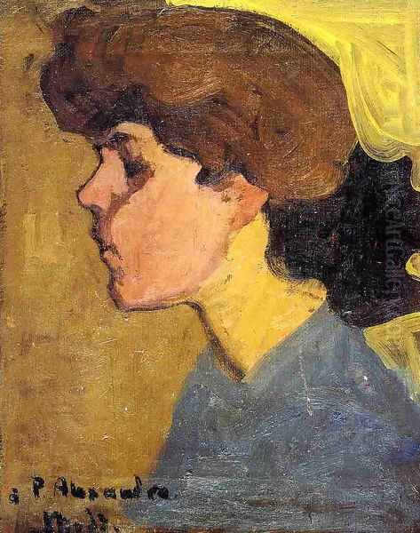 Woman's Head in Profile Oil Painting by Amedeo Modigliani