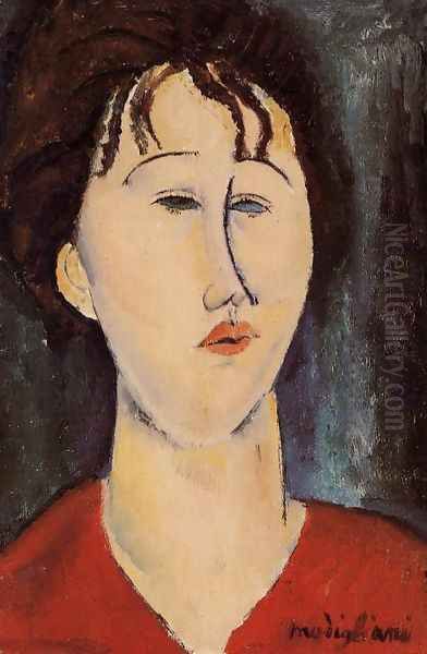 Woman's Head I Oil Painting by Amedeo Modigliani