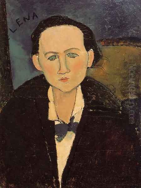 Portrait of Elena Pavlowski I Oil Painting by Amedeo Modigliani