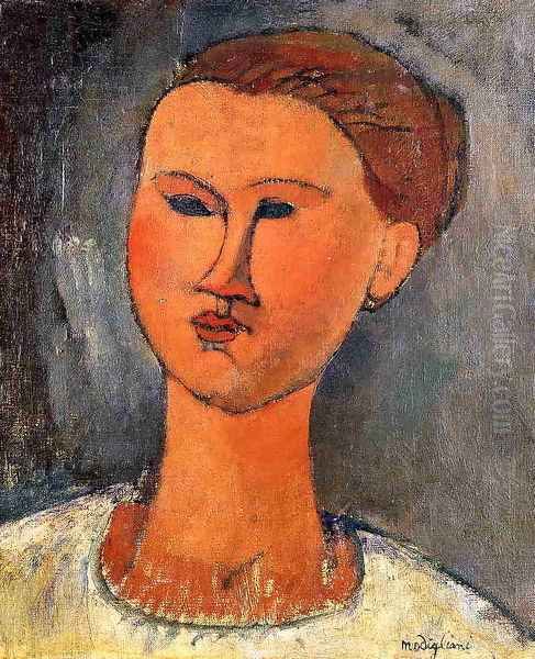 Woman's Head III Oil Painting by Amedeo Modigliani