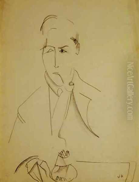 Modigliani with the pipe Oil Painting by Amedeo Modigliani