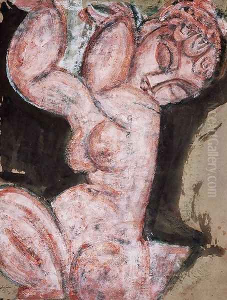 nude caryatid Oil Painting by Amedeo Modigliani