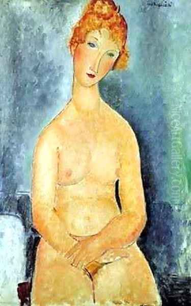 Seated Nude 2 Oil Painting by Amedeo Modigliani