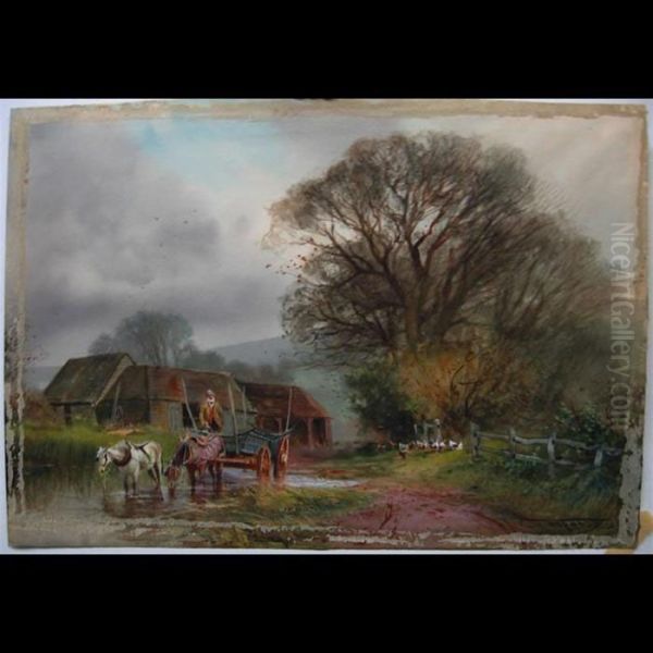 View Near Godalming, Surrey Oil Painting by Henry Charles Fox