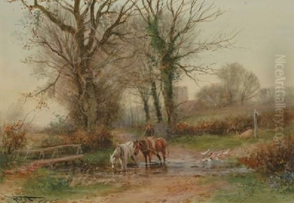 Near Suffolk Oil Painting by Henry Charles Fox