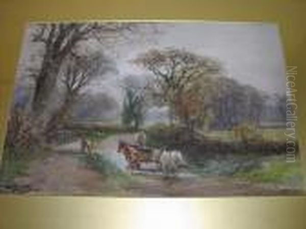 Rural Scene Oil Painting by Henry Charles Fox