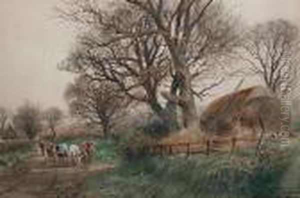 Milking Time Oil Painting by Henry Charles Fox