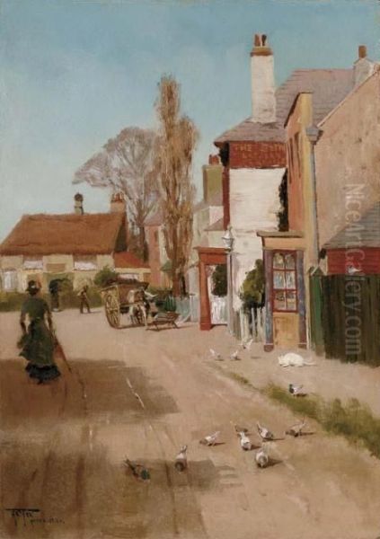 The Street Oil Painting by Henry Charles Fox