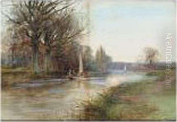 Near Marlow On The Thames Oil Painting by Henry Charles Fox