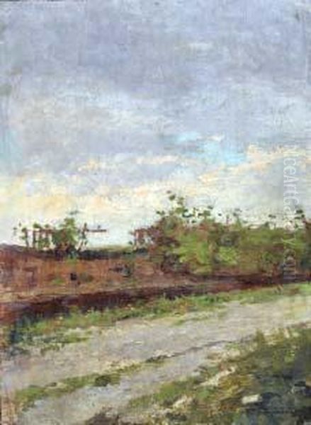 Strada Di Campagna Oil Painting by Pietro Fragiacomo