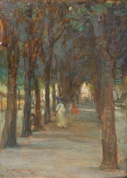 Viale A San Pellegrino Oil Painting by Pietro Fragiacomo