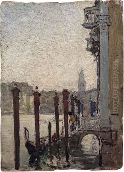 Venezia, Dal Traghetto Oil Painting by Pietro Fragiacomo