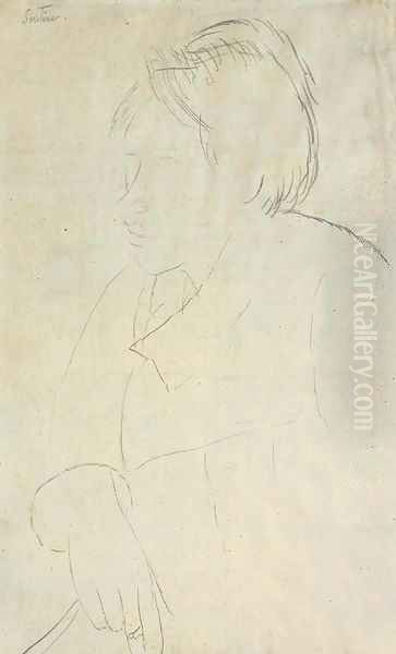 Portrait de Chaem Soutine Oil Painting by Amedeo Modigliani