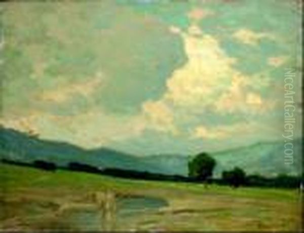 Paesaggio Con Alberi Oil Painting by Pietro Fragiacomo