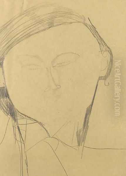 Portrait de Jacques Lipchitz Oil Painting by Amedeo Modigliani