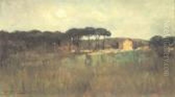 Paesaggio Campestre Oil Painting by Pietro Fragiacomo