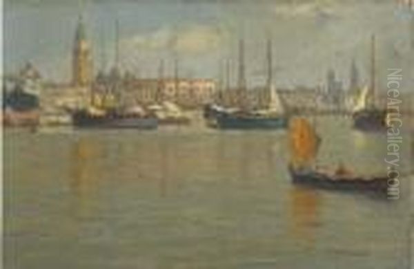 Venezia, Bacino Di San Marco Oil Painting by Pietro Fragiacomo