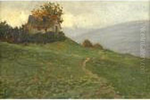 Casolare In Collina Oil Painting by Pietro Fragiacomo