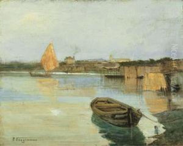 Quiete In Laguna Oil Painting by Pietro Fragiacomo