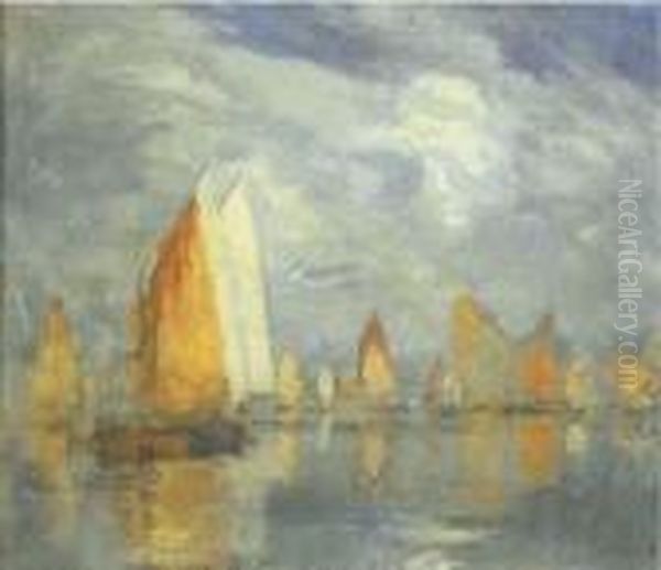 Venezia, Vele In Laguna Oil Painting by Pietro Fragiacomo