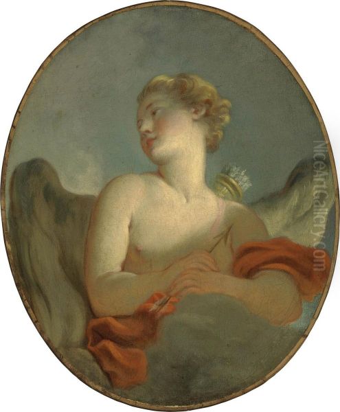 L'amour: Said To Be A Portrait Of Marie-catherine Rombocoli-riggieri Colombe As Cupid Oil Painting by Jean-Honore Fragonard