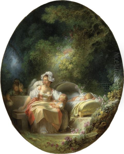 The Good Mother Oil Painting by Jean-Honore Fragonard