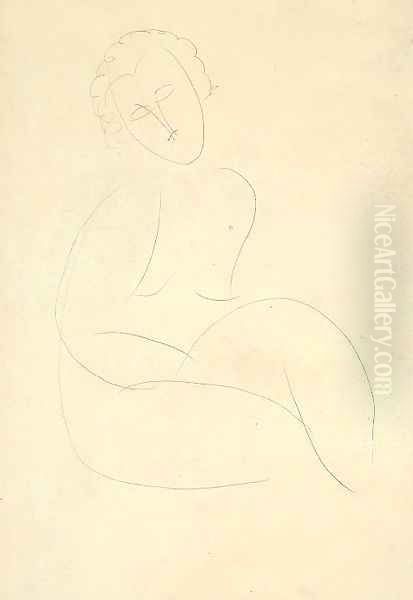 Femme nue assise Oil Painting by Amedeo Modigliani