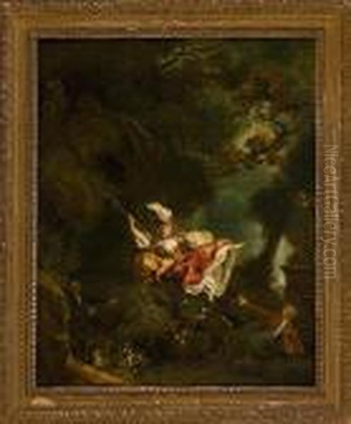 Les Hasards Hereux Del'escarpolette Oil Painting by Jean-Honore Fragonard