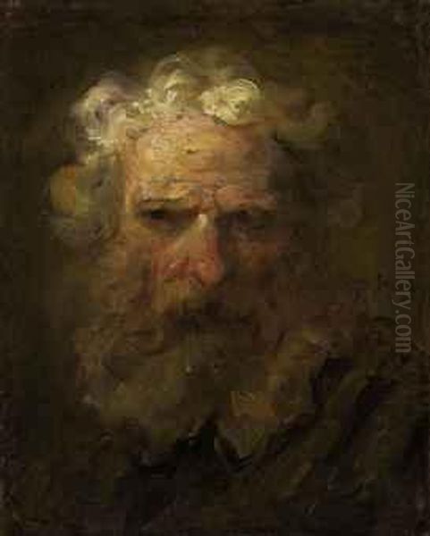 Head Of An Old Man Oil Painting by Jean-Honore Fragonard