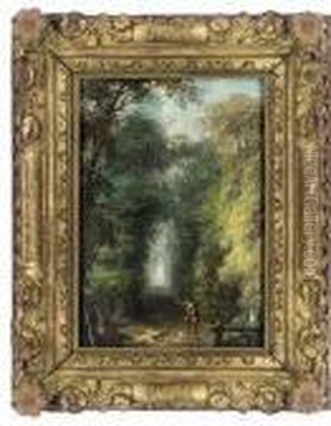 Huntsmen On A Wooded Track Oil Painting by Jean-Honore Fragonard