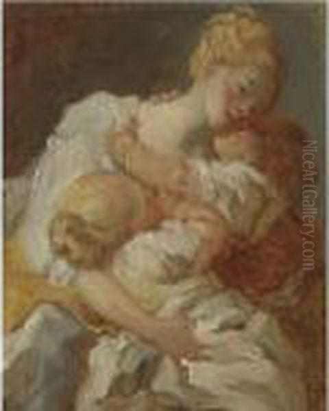 Les Baisers Maternels Oil Painting by Jean-Honore Fragonard