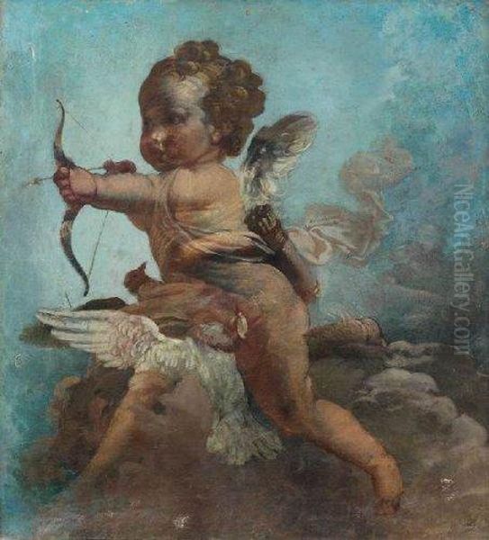 Amour Decochant Ses Fleches Oil Painting by Jean-Honore Fragonard