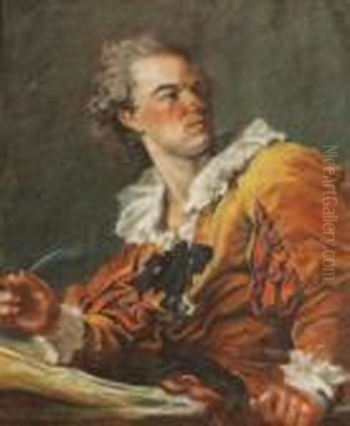 Figure De Fantaisie Dit Aussi L'inspiration Oil Painting by Jean-Honore Fragonard