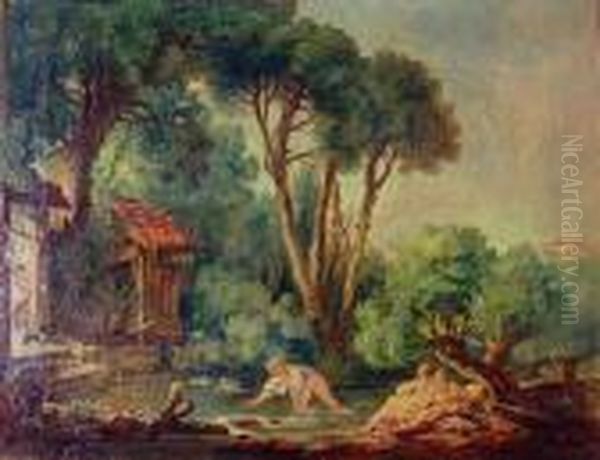 Le Bagnanti Oil Painting by Jean-Honore Fragonard