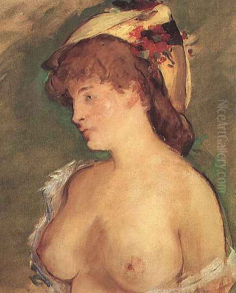 Blond Woman with Bare Breasts 1878 Oil Painting by Edouard Manet