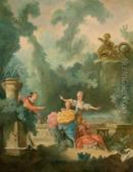 La Poursuite Oil Painting by Jean-Honore Fragonard