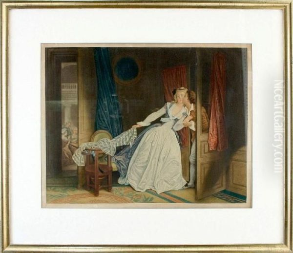 Heimliche Liebschaft Oil Painting by Jean-Honore Fragonard