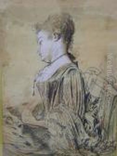 Body Colour Drawing Of A Maiden Oil Painting by Jean-Honore Fragonard