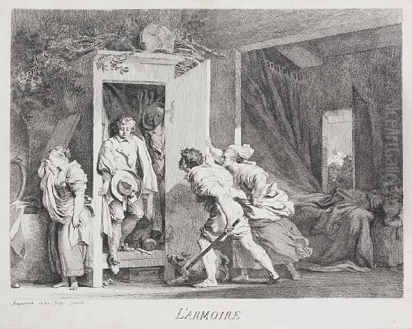 L'armoire (wildenstein 13) Oil Painting by Jean-Honore Fragonard