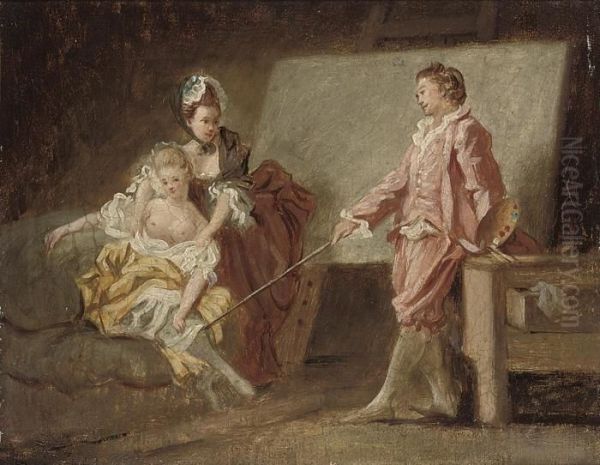 Les Debuts Du Modele Oil Painting by Jean-Honore Fragonard