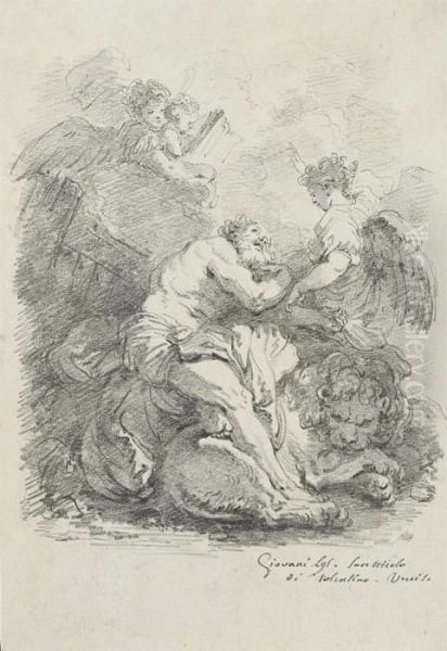 The Vision Of Saint Jerome Oil Painting by Jean-Honore Fragonard